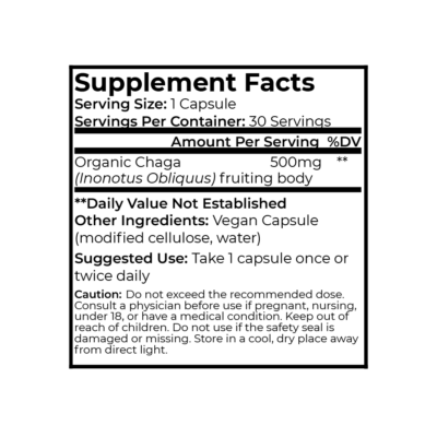 Organic Chaga Capsules (30 Count)