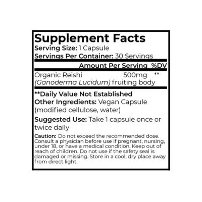 Organic Reishi Capsules (30 Count)